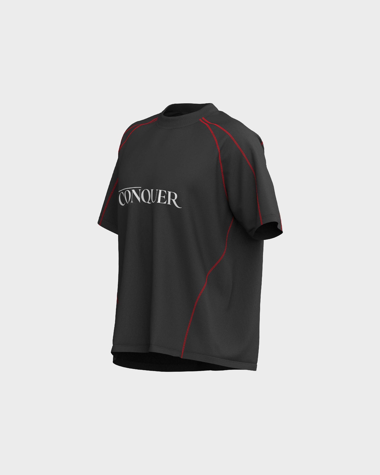 Model wearing Conquer Oversized Shirt