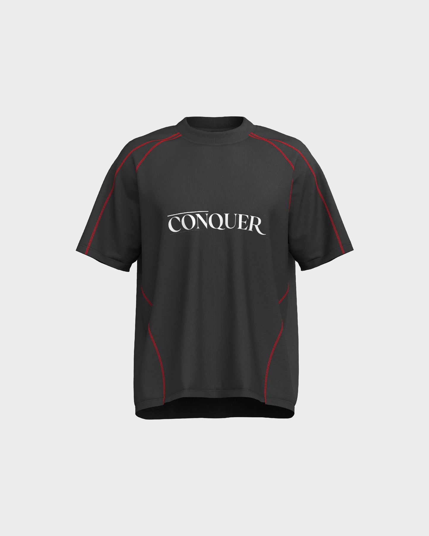 Conquer Oversized Shirt in black — front view