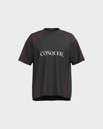 Conquer Oversized Shirt in black — front view